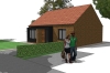 Artists Impression of a Pair of Semi-Detached Bungalows